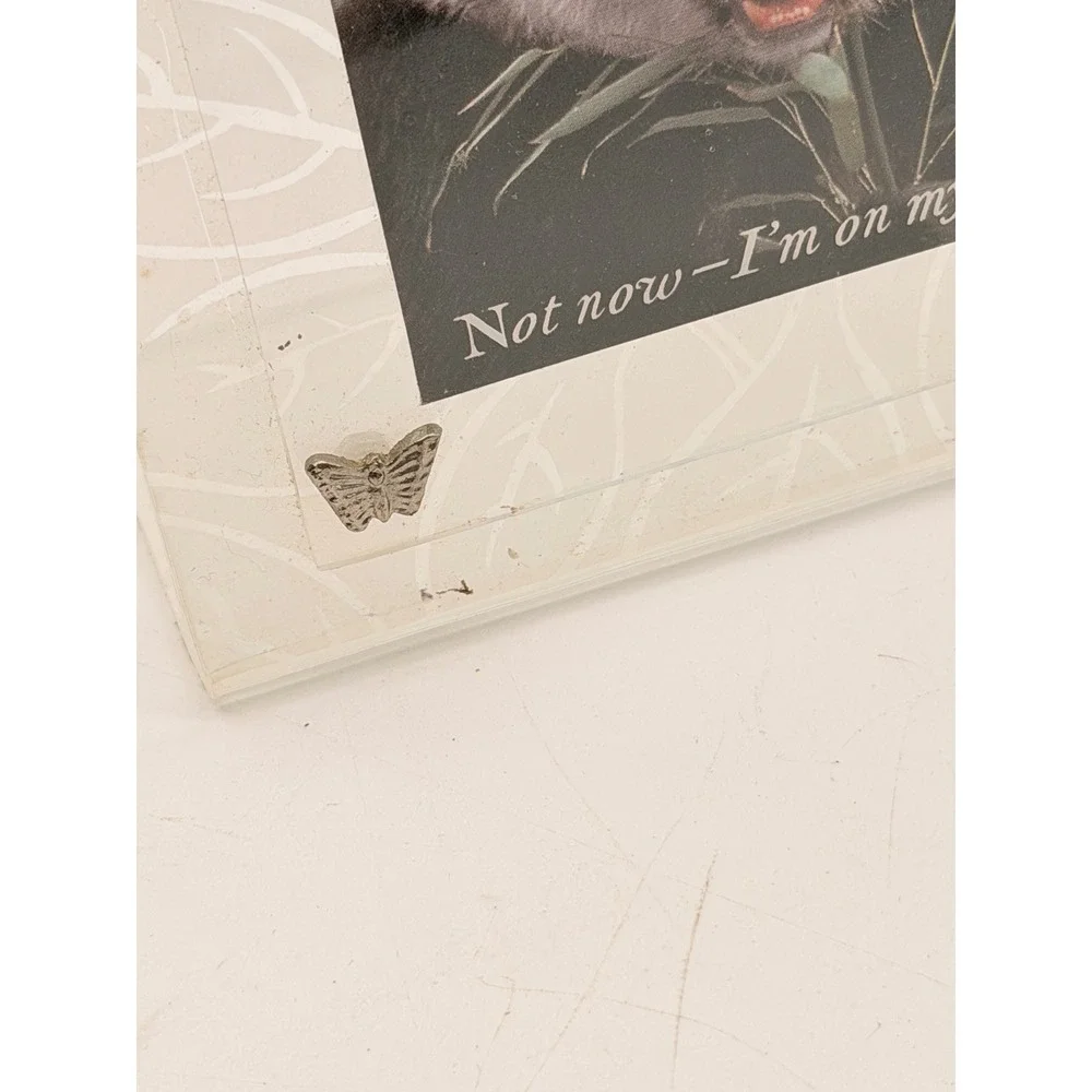 Frosted Acrylic Picture Frame with Metal Bug Accents Butterfly Bee Frog Panda